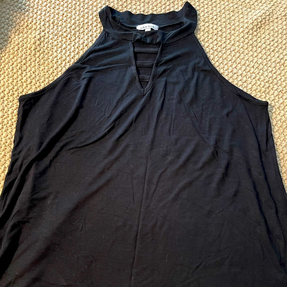 Black tank with front neck detail